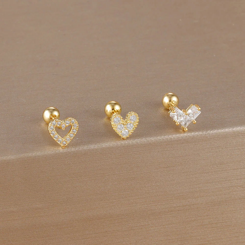 3PCS Crown Stud Earring Set for Women