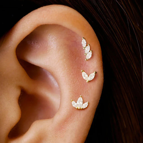 3PCS Crown Stud Earring Set for Women