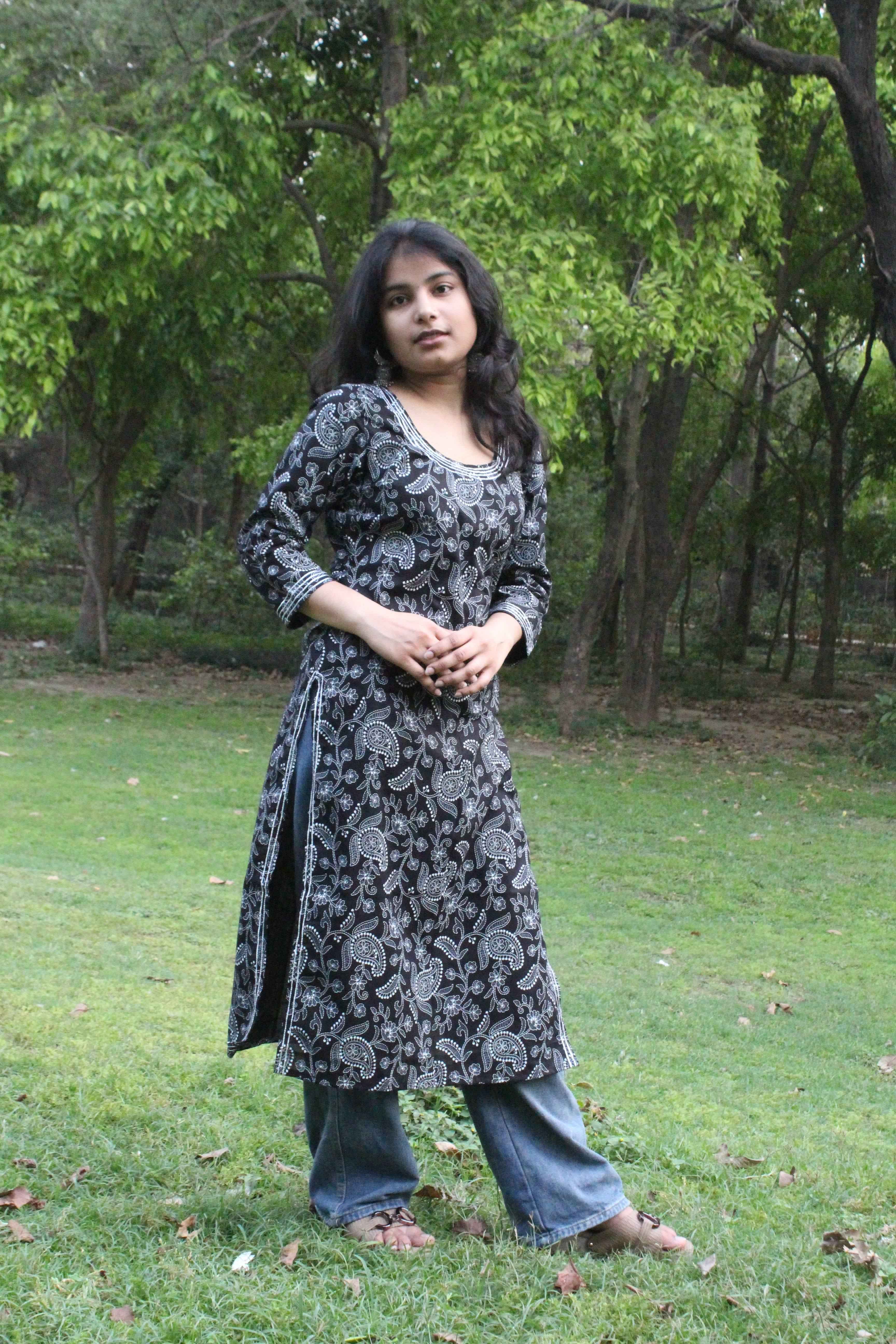 Midnight Paisley Cotton Kurti